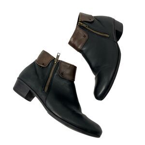 Remonte R5674-01 Ankle Booties Two Tone Women Size 8 EU 39 Black Brown